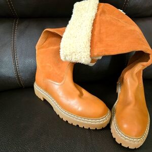 Splendid womens Antonia cognac knee high boots shaft circumference 17.7 inches